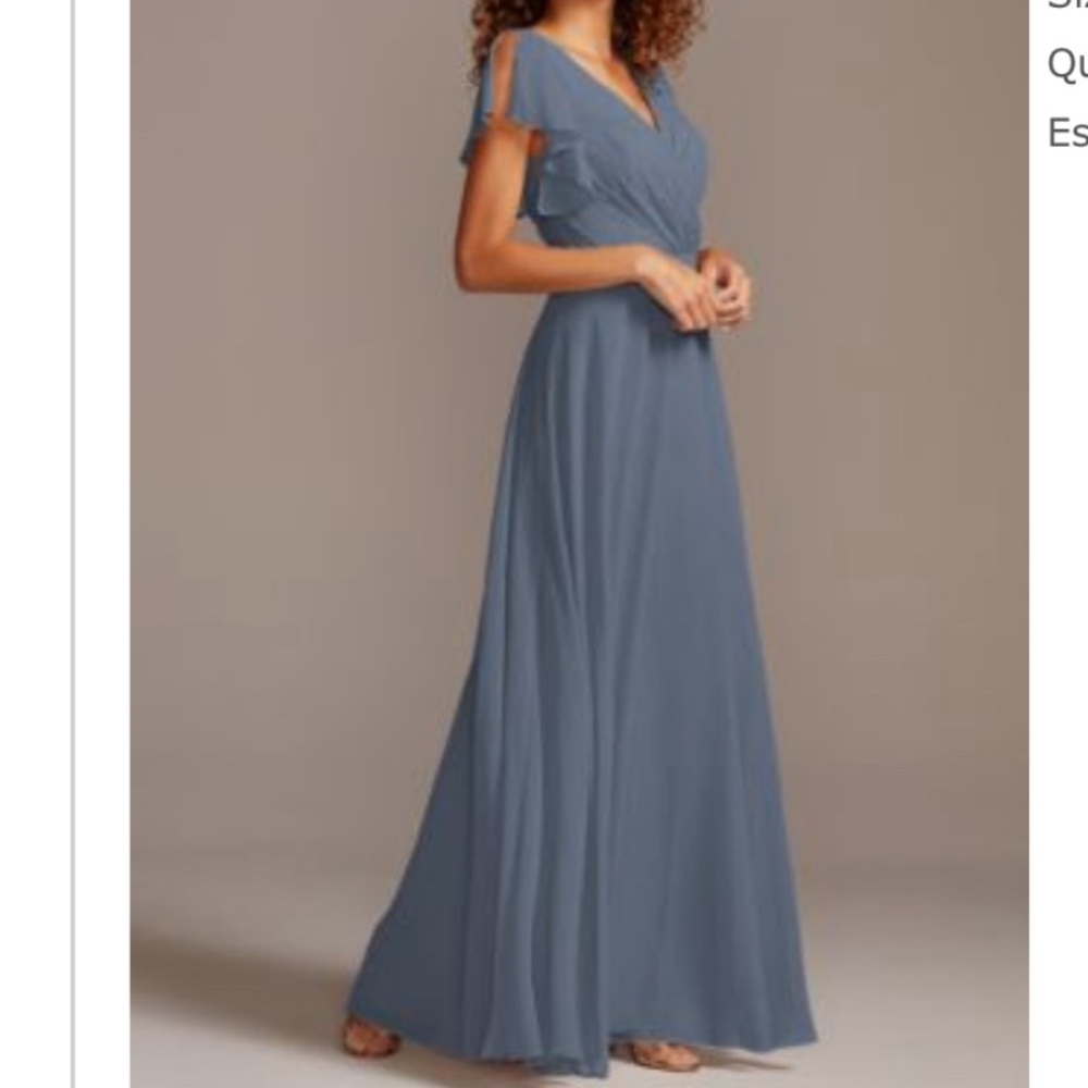David’s Flutter Sleeve Full Skirt Bridesmaid Dress size 10 hemmed 36”